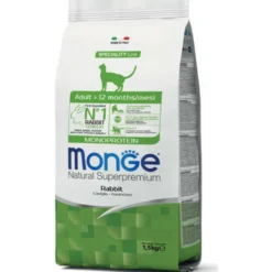 Monge Coniglio Monoprotein Cibo Secco Gatti Adulti Sacco 1,5 Kg
