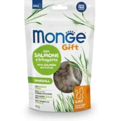 Monge Filled & Crunchy Hairball Snack Per Gatti Salmone E Erbagatta 60g