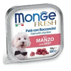Monge Fresh Paté Bocconcini Con Manzo Cibo Umido Per Cani Adulti 100g