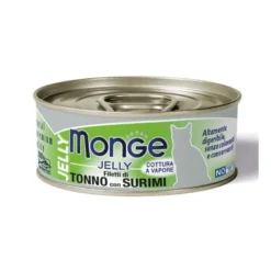 Monge Jelly Filetti di Tonno Del Pacifico E Surimi Cibo Umido Per Gatti Adulti 80g