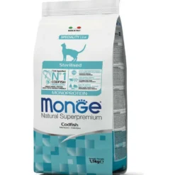 Monge Merluzzo Monoprotein Cibo Secco Gatti Adulti Sterilizzati Sacco 1,5 Kg