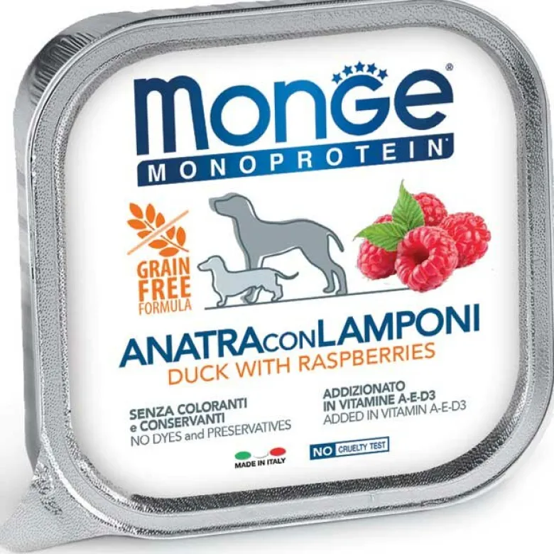 Monge Monoprotein Anatra Con Mirtilli Cibo Umido Per Cani Adulti 150g