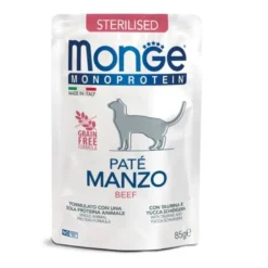Monge Monoprotein Sterilised Paté Manzo Cibo Umido Per Gatti Adulti Sterilizzati 85g