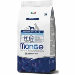 Monge Ricco Di Pollo Cibo Secco Per Cani Cuccioli Taglia Media Sacco 12 Kg