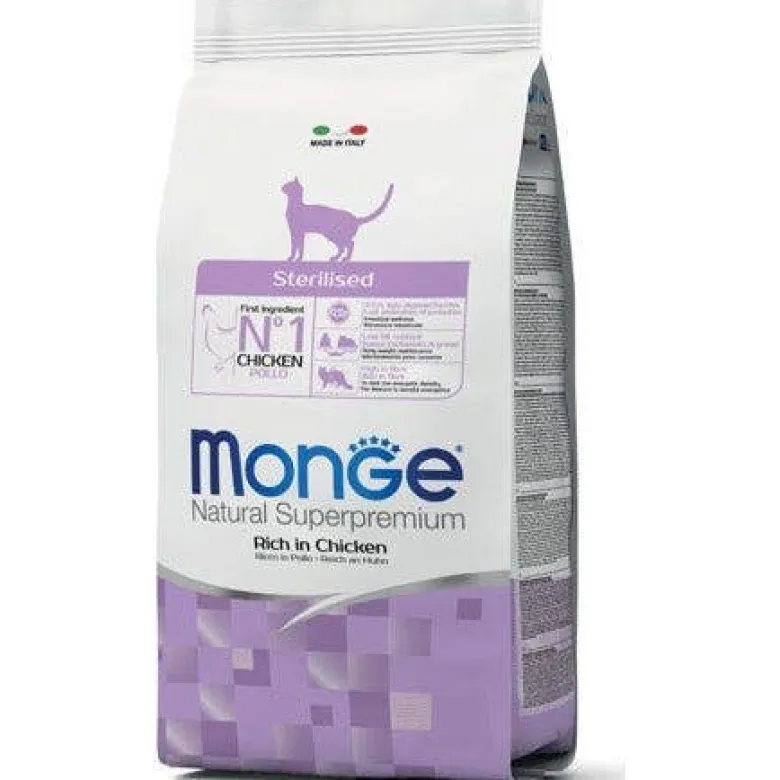 Monge Ricco Di Pollo Cibo Secco Gatti Adulti Sterilizzati Sacco 10 Kg