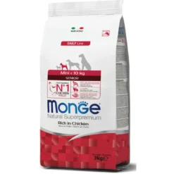 Monge Ricco Di Pollo Cibo Secco Per Cani Età Avanzata Taglia Piccola Sacco 3 Kg