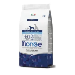 Monge Ricco Di Pollo Cibo Secco Per Cani Cuccioli Taglia Media Sacco 3 Kg