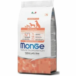 Monge Salmone E Riso Cibo Secco Per Cani Cuccioli Sacco 12 Kg