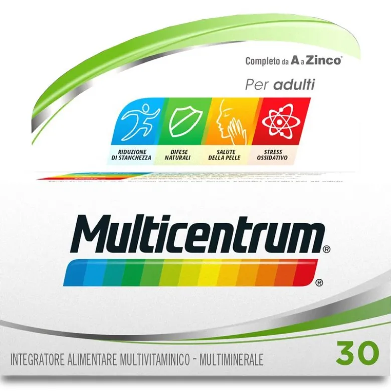 Multicentrum Adulti Integratore Alimentare Multivitaminico Vitamina C B D3 Calcio Ferro Zinco 90 Cpr