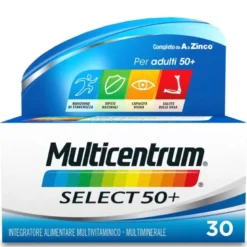 Multicentrum Adulti 50+ Integratore Alimentare Multivitaminico Vitamina B D E Magnesio Calcio 30Cpr