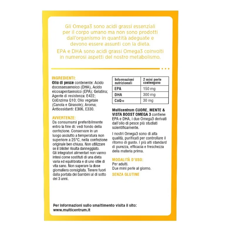 Multicentrum Cuore Mente E Vista Boost Omega3 60 Mini Perle