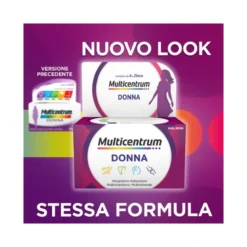 Multicentrum Donna Integratore Alimentare Multivitaminico Vitamina D Calcio Ferro Acido Folico 60Cpr