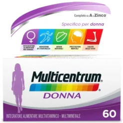 Multicentrum Donna Integratore Alimentare Multivitaminico Vitamina D Calcio Ferro Acido Folico 60Cpr