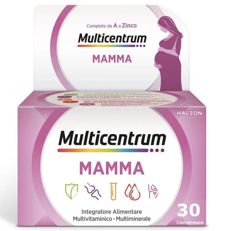 Multicentrum Mamma Integratore Alimentare Multivitaminico Gravidanza Acido Folico D3 Calcio 30 Cpr