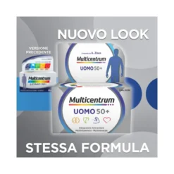 Multicentrum Uomo 50+ Integratore Alimentare Multivitaminico Vitamina D3 C B Zinco Magnesio 30 Cpr