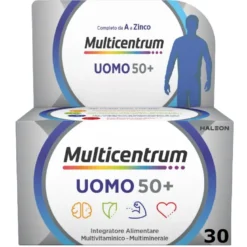 Multicentrum Uomo 50+ Integratore Alimentare Multivitaminico Vitamina D3 C B Zinco Magnesio 30 Cpr