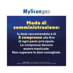 Mylicongas Aerofagia 50 Compresse per Flatulenza Meteorismo Gonfiore addominale