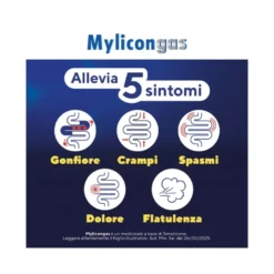 Mylicongas Aerofagia 50 Compresse per Flatulenza Meteorismo Gonfiore addominale