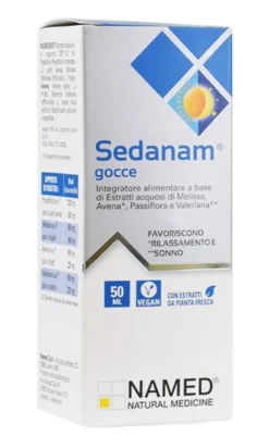 Named Sedanam integratore alimentare utile per il rilassamento e il sonno gocce 50ml