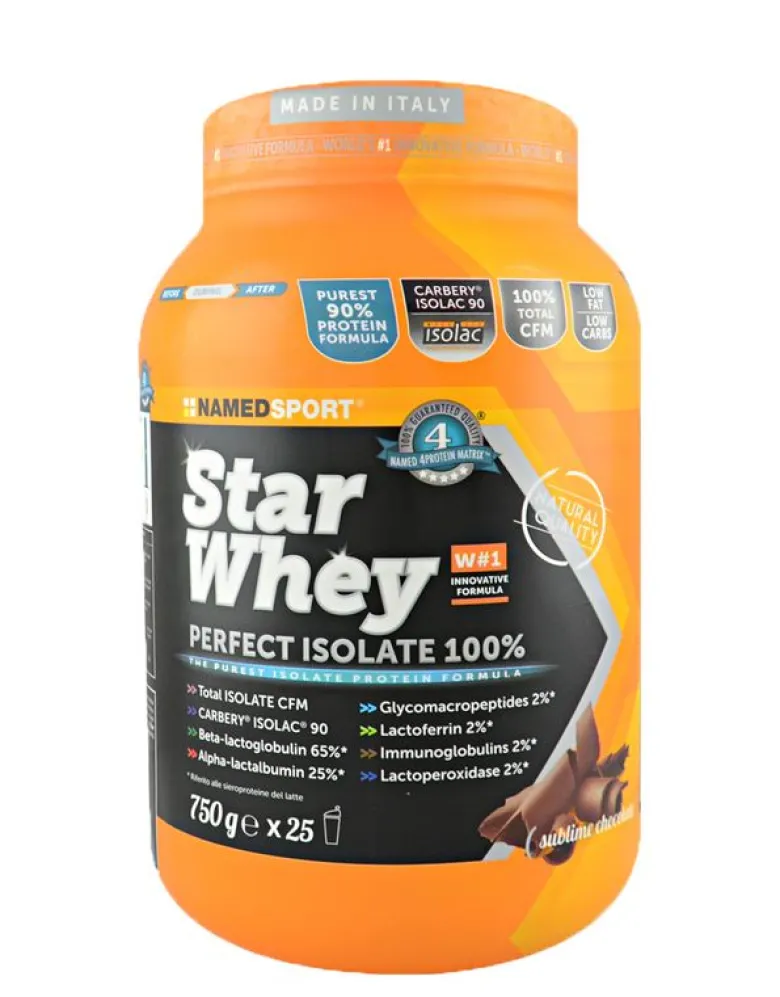 Named Star Whey integrazione proteica per lo sportivo gusto sublime chocolate 750gr