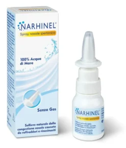 Narhinel Spray Nasale Ipertonico Lavaggio Nasale Decongestionante Naso Chiuso Acqua di Mare 20ml