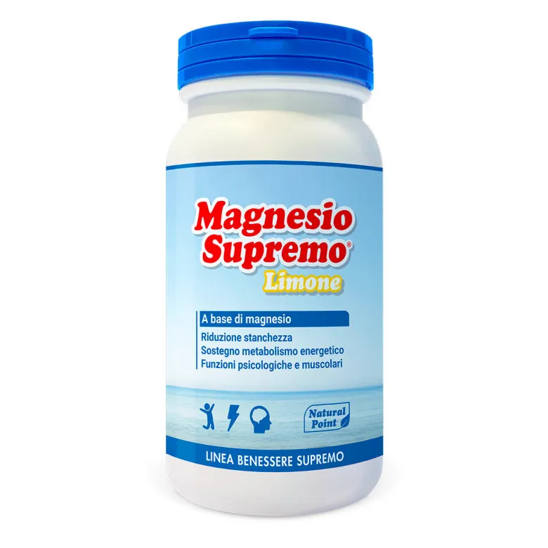 Natural Point Magnesio Supremo Lemon Integratore di magnesio per stanchezza e affaticamento 150g