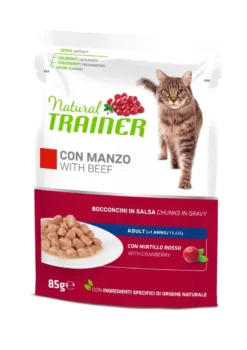Natural Trainer Cibo Umido Manzo Per Gatti Adulti Busta 85g