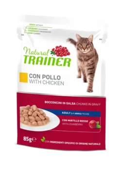 Natural Trainer Gatto Hairball Adult con Pollo Bocconcini in Salsa 85g