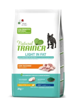 Natural Trainer Light In Fat Crocchette Tacchino Per Cani Adulti Taglia Mini 2kg