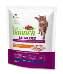 Natural Trainer Sterilised Crocchette Con Tacchino Per Gatti Adulti Sacco 300g