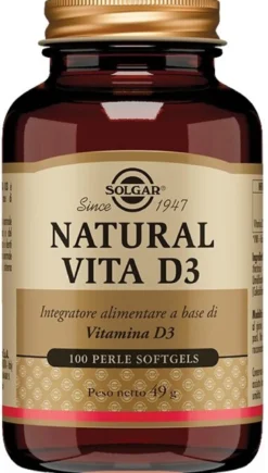 Natural Vita D3 Solgar 100 Perle - Integratore Vitamina D3