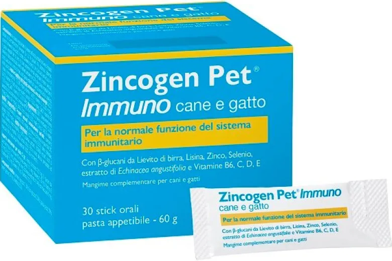 NBF Lanes Zincogen Pet Immuno Cane e Gatto 30 Stick Orali