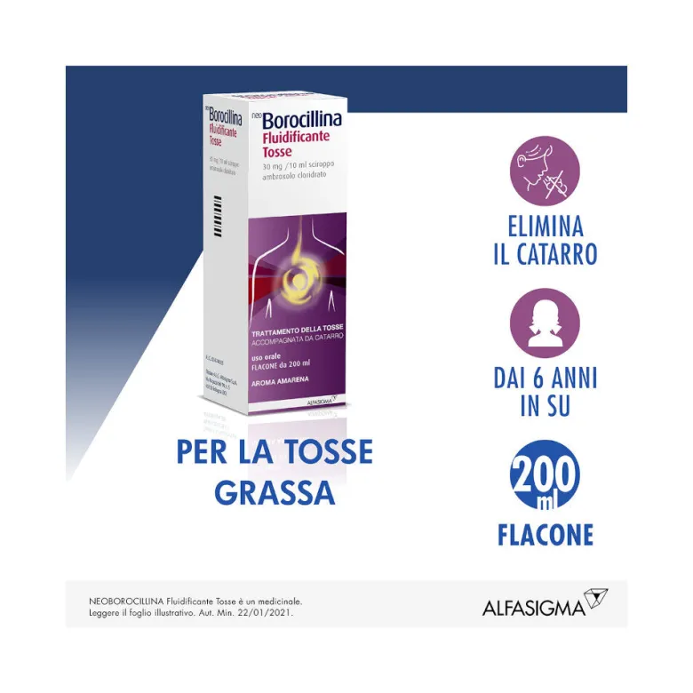 Neoborocillina Fluidificante Tosse gusto amarena 200ml