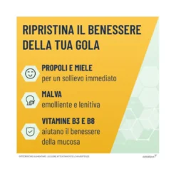 Neoborocillina Propolmiele+ Miele e Limone per il benessere della gola 16 Pastiglie