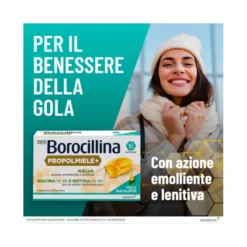 NeoBorocillina Propolmiele+ per il benessere della gola 16 pastiglie gusto miele ed eucalipto