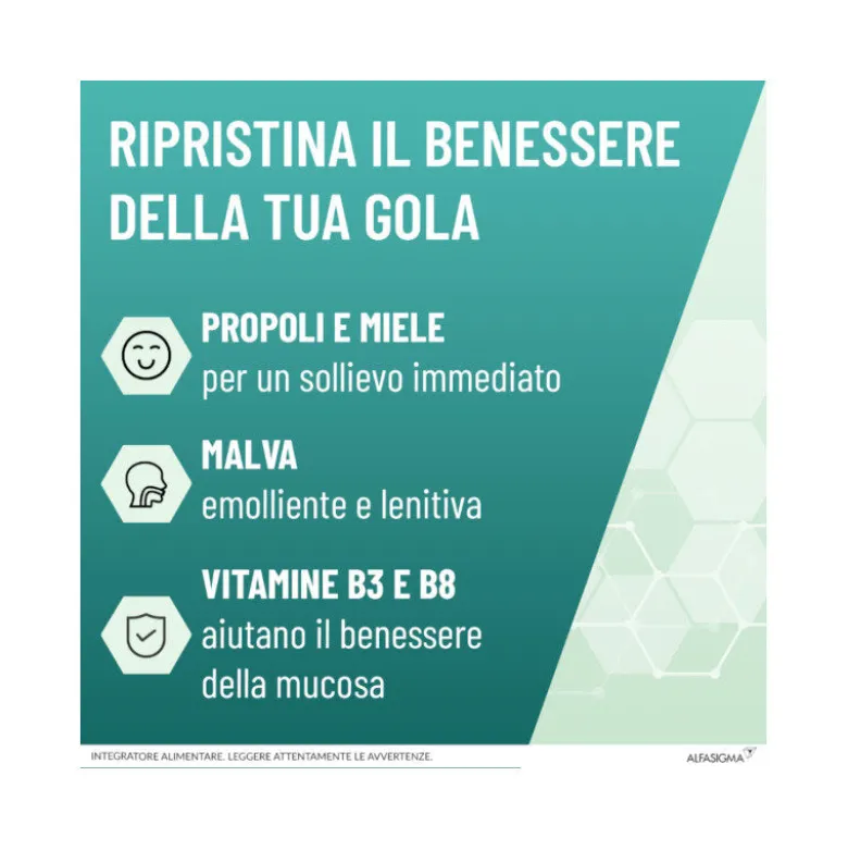 NeoBorocillina Propolmiele+ per il benessere della gola 16 pastiglie gusto miele ed eucalipto