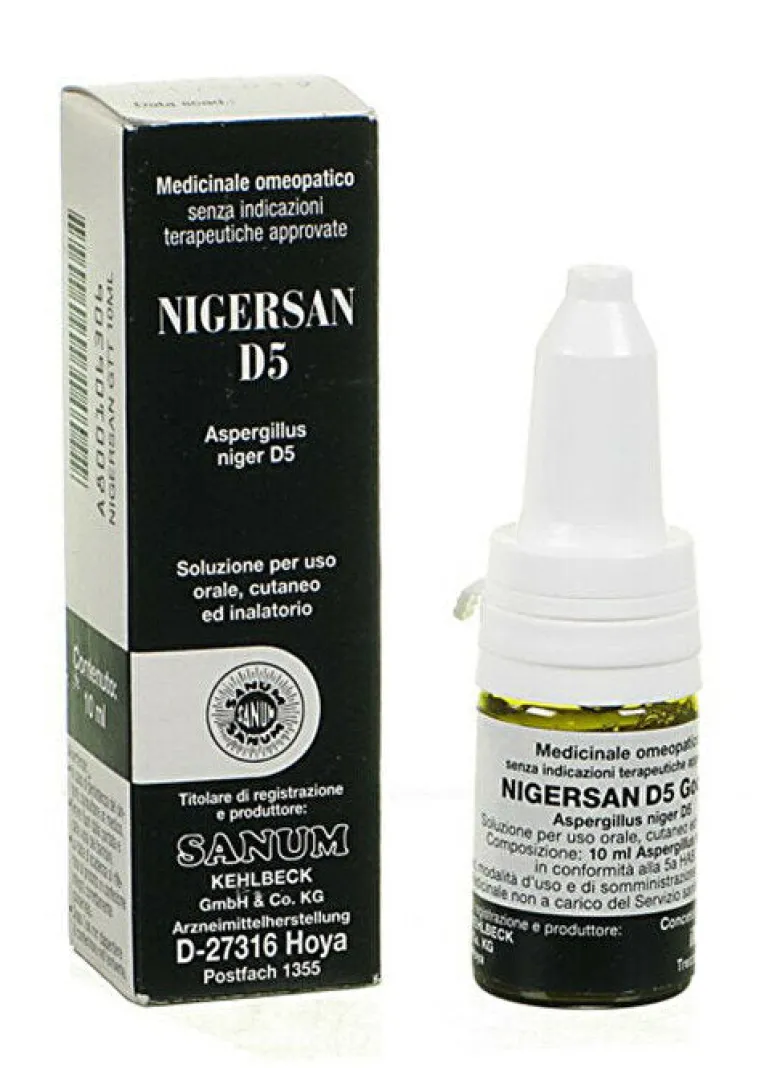 Nigersan D5 Gocce Sanum soluzione per uso orale, cutaneo ed inalatorio 10 ml medicinale omeopatico