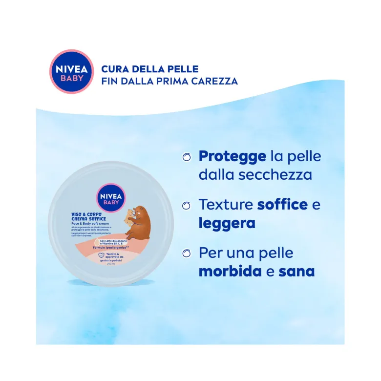 Nivea Baby Viso & Corpo Crema Soffice Bambini Corpo E Viso Idratante E Nutriente 200ml
