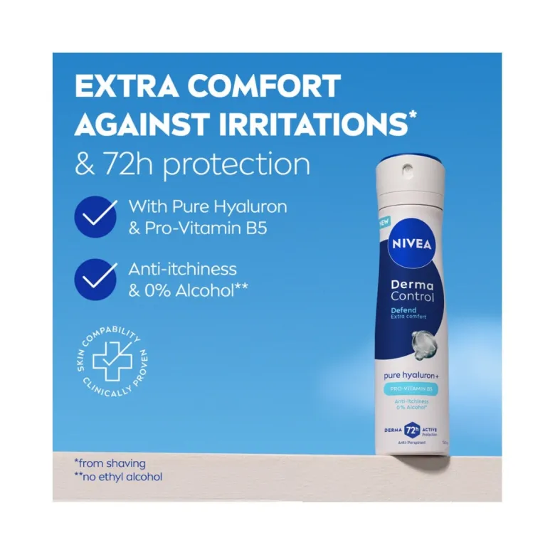 Nivea Derma Control Defend Extra Comfort Deodorante Antitraspirante Spray 72H 150ml