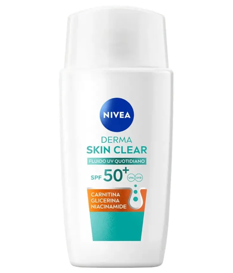Nivea Derma Skin Clear Fluido Uv Quotidiano SPF50+ Opacizzante Viso 40ml