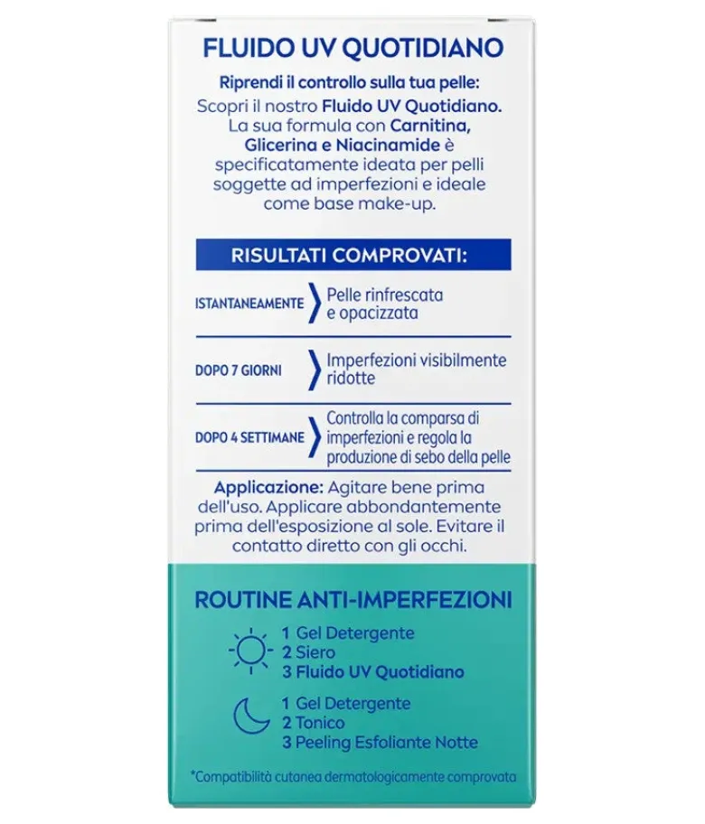 Nivea Derma Skin Clear Fluido Uv Quotidiano SPF50+ Opacizzante Viso 40ml