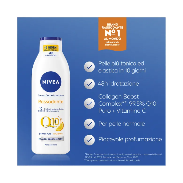 Nivea Q10 Crema Corpo Idratante Rassodante Corpo Pelle Secca 250ml