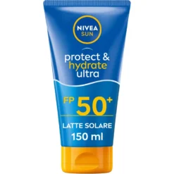 Nivea Sun Latte Solare Protect & Hydrate Ultra Fp50+ Crema Solare Resistente All'Acqua 200ml