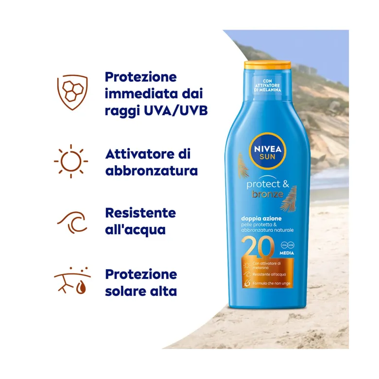Nivea Sun Latte Solare Protect & Bronze Fp20 200ml