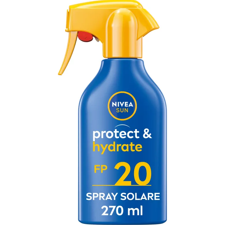 Nivea Sun Spray Solare Protect & Hydrate Fp20 Crema Solare Idratante Per 48 Ore 270ml