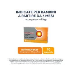 Nurofen Baby Prima Infanzia 60 mg Ibuprofene Indicato per Febbre 10 Supposte