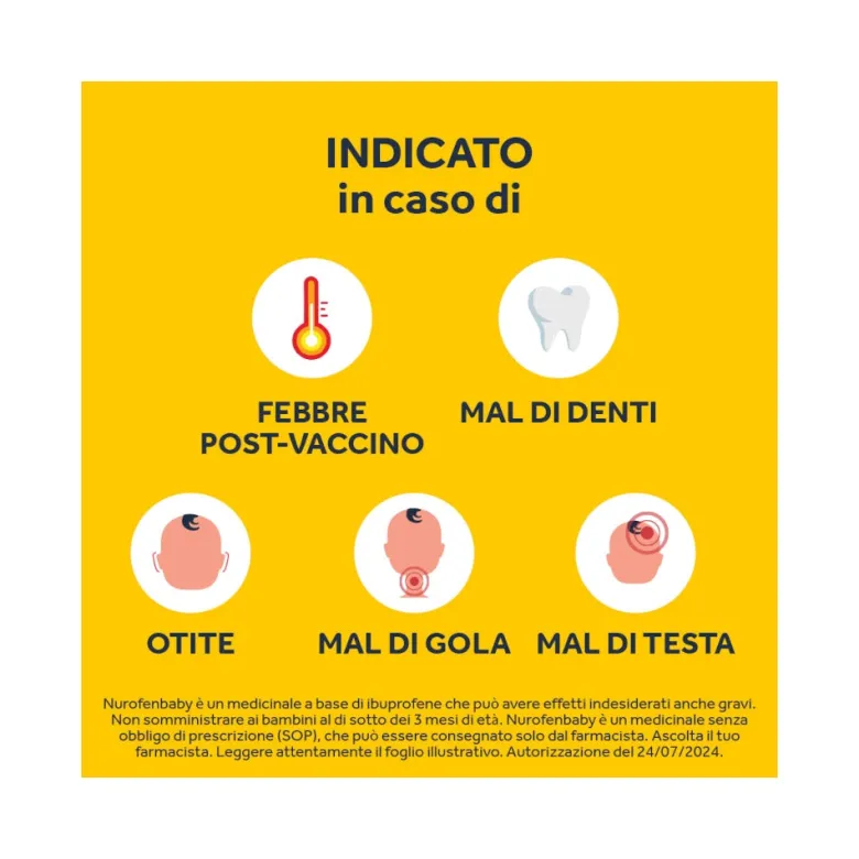 Nurofen Baby Prima Infanzia 60 mg Ibuprofene Indicato per Febbre 10 Supposte
