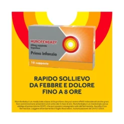 Nurofen Baby Prima Infanzia 60 mg Ibuprofene Indicato per Febbre 10 Supposte