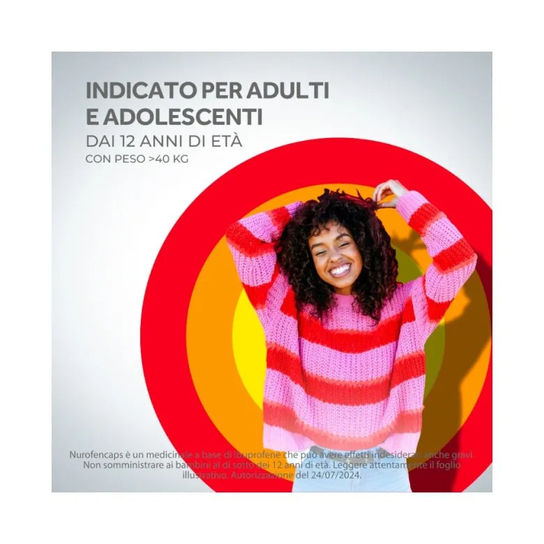 Nurofencaps 400 mg Ibuprofene per Mal di Testa Dolori ai Denti e Muscolari 10 Capsule Molli