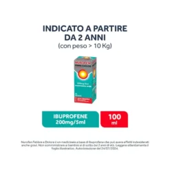 Nurofen Febbre e Dolore Bambini 200 mg/5 ml Ibuprofene Indicato per Febbre Dolori ai Denti e Muscolari Sospensione Orale Fragola 100 ml